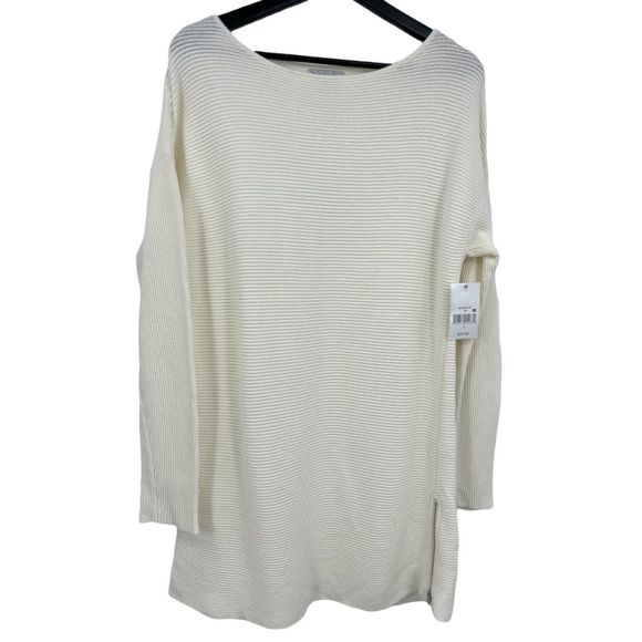 Women's Cream Sweater Size Med Ribbed Dressy - Picture 10 of 10